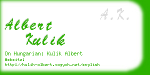 albert kulik business card